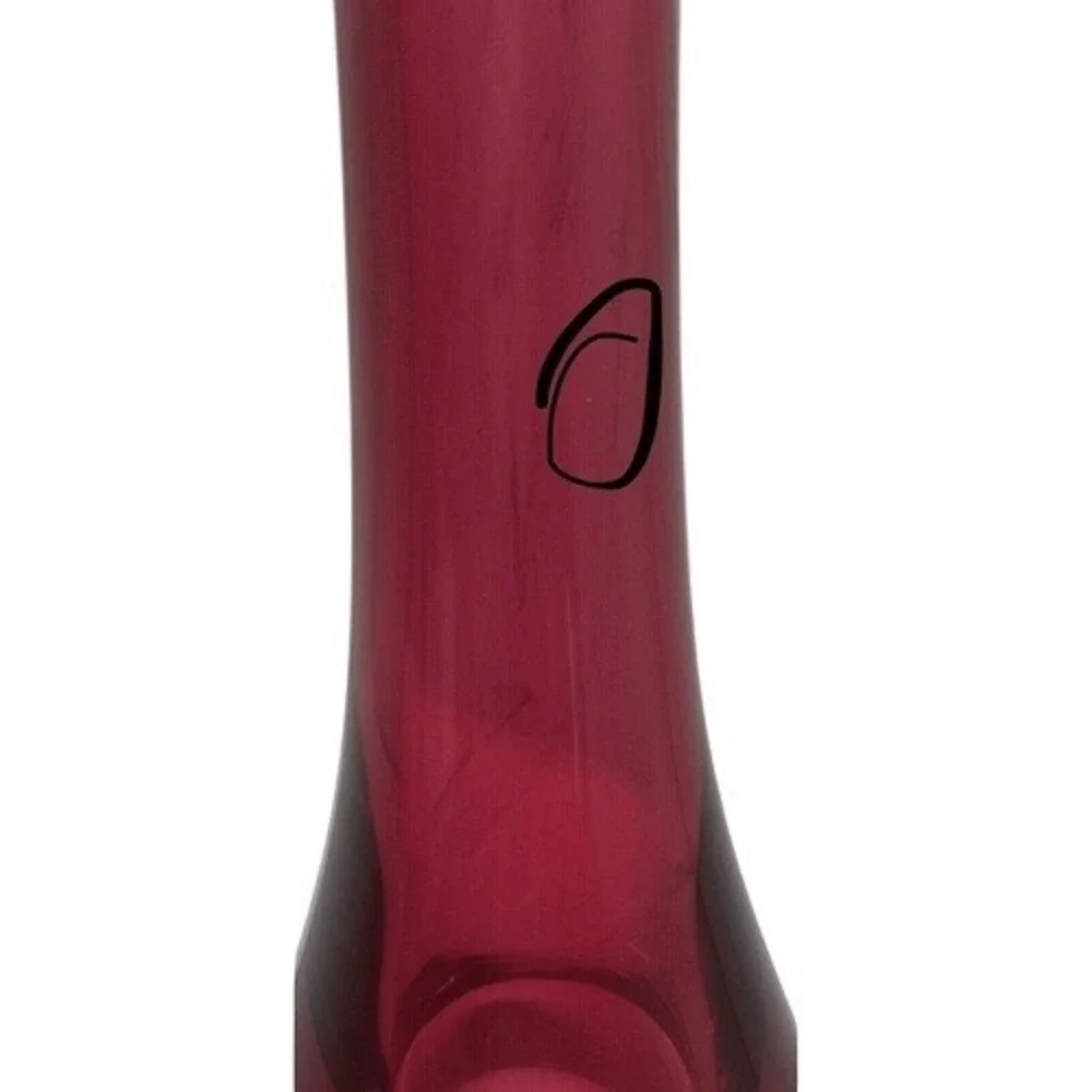 Vintage Sommerso Art Glass Bud Vase Cranberry Pink Clear Teardrop MCM 8 inch